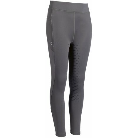 Pantalone da equitazione bambina rinforzo in silicone totale modello Alice Kids: 10/11 anni, nero 9100