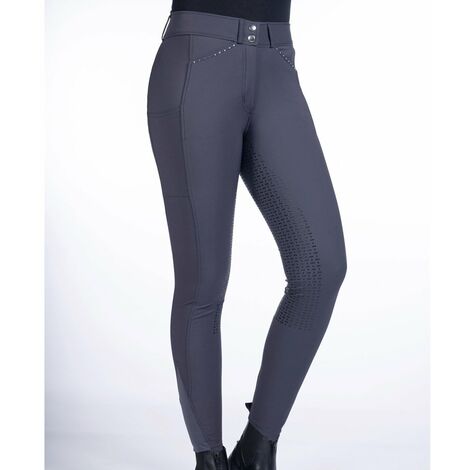 Pantalone da equitazione donna con grip totale modello Helene: 48, rosso vinaccia 3100