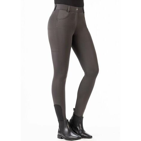 Pantalone da equitazione donna con inserto in silicone totale modello Emma: 46, nero 9100