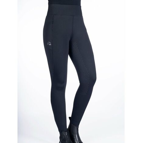 Pantalone da equitazione donna rinforzo in silicone totale modello Alice: 40, nero 9100