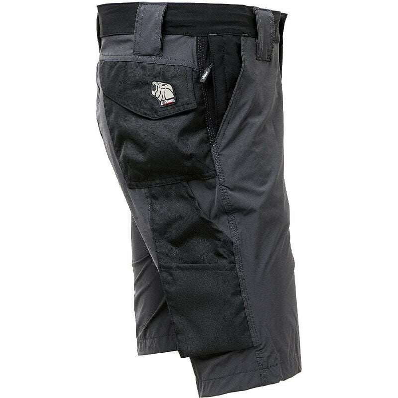 Pantalone da lavoro corto bermuda in tessuto U-4 con tasche Asphalt Grey mercury U-power m