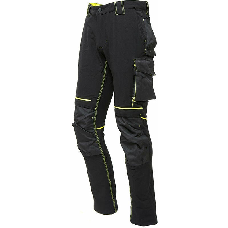 Pantalone da lavoro in tessuto U-4 con tasche black carbon atom U-power m