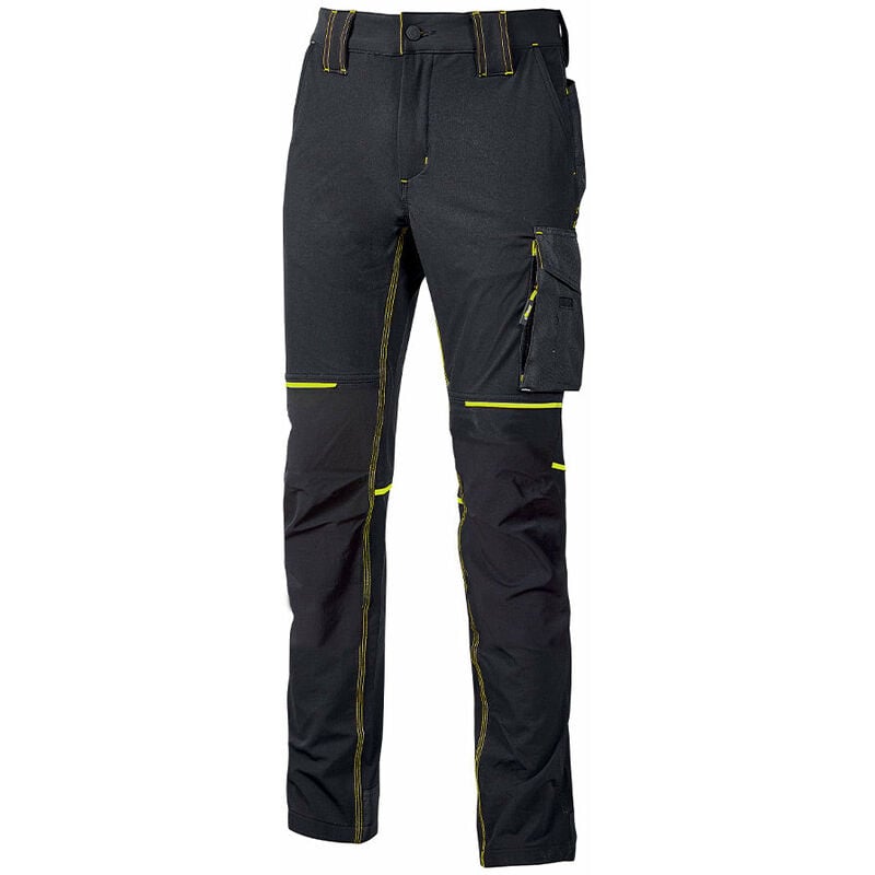 Pantalone da lavoro in tessuto U-4 con tasche Black Carbon world U-power l