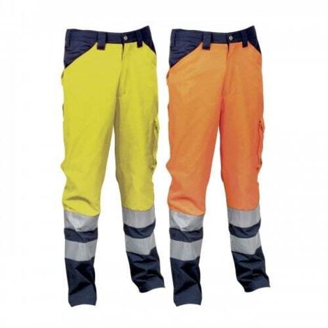 Pantalone encke ad alta visibilita' - Colore: Arancione Fluo/Navy - Taglia: L
