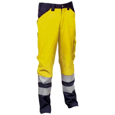Pantalone encke ad alta visibilita' - Colore: Giallo Fluo/Navy - Taglia: M