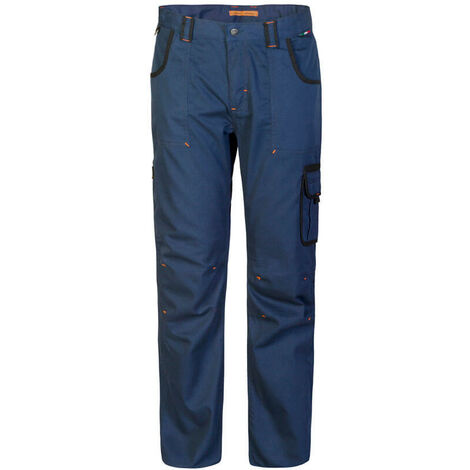 PANTALONE MULTITASCHE FANGIO BLU/NERO TG.M