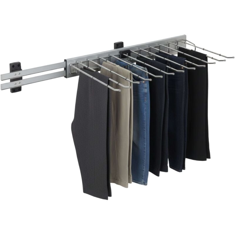 

Pantalonero Self de montaje lateral para armario, Mano derecha, Cromado, Acero y Plástico y Aluminio - - Emuca