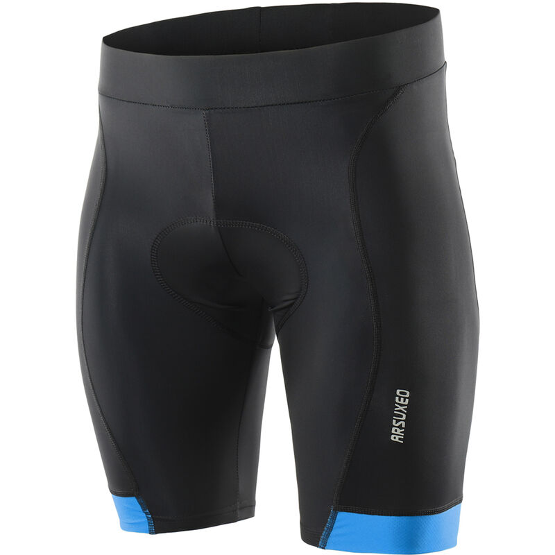 

Pantalones cortos de ciclismo de verano para hombre, pantalones cortos de ciclismo acolchados de gel transpirables de secado rapido, mallas,Azul, L