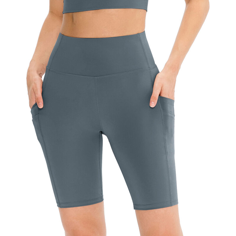 

Pantalones cortos de yoga para mujer con bolsillos Pantalones cortos de entrenamiento para correr de secado rapido con cintura alta y levantamiento