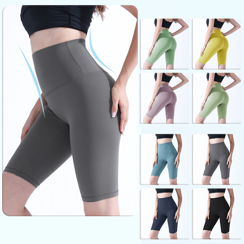 

Pantalones cortos de yoga para mujer, Control de abdomen, de secado rapido, cintura alta, elasticos, ajustados, para correr, entrenamiento, correr,