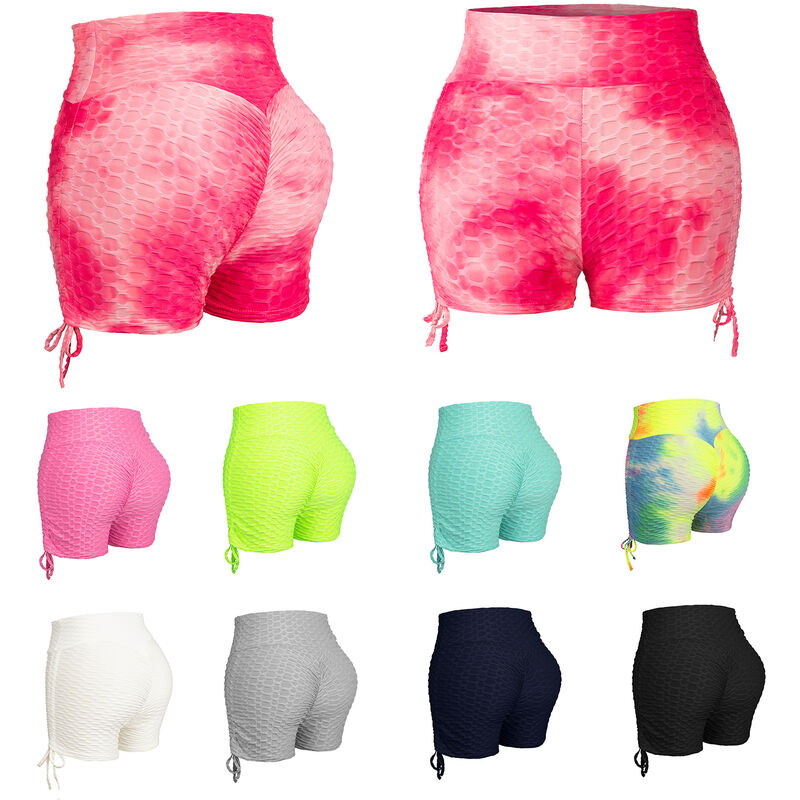 

Asupermall - Pantalones cortos de yoga para mujer Pantalones cortos deportivos de cintura alta Levantamiento de gluteos Bodycon Vendaje Transpirable