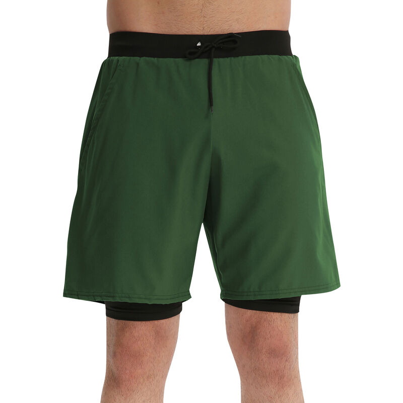 

Asupermall - Pantalones cortos deportivos 2 en 1 para hombre, pantalones cortos elasticos, transpirables, de baloncesto, para correr, para atletas,