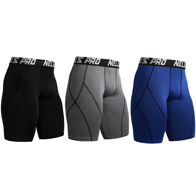 

Pantalones cortos deportivos de 3 piezas para hombre, de secado rapido, elasticos, transpirables, para gimnasio, mallas para correr, ropa