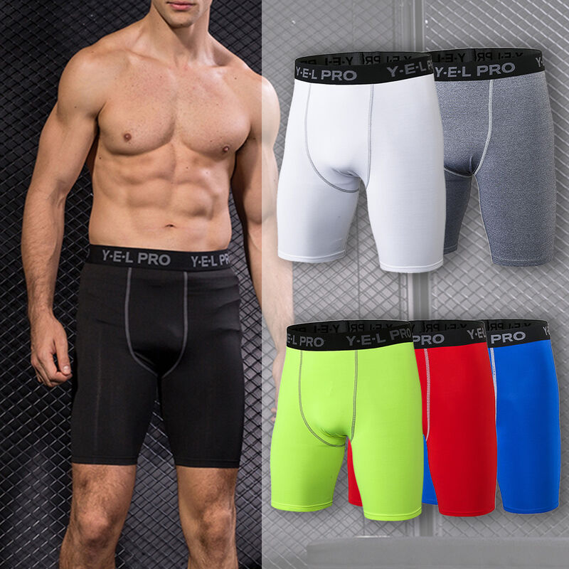 

Pantalones cortos deportivos para hombre, de secado rapido, elasticos, ajustados, para correr, gimnasio, entrenamiento, ejercicio, pantalones, ropa