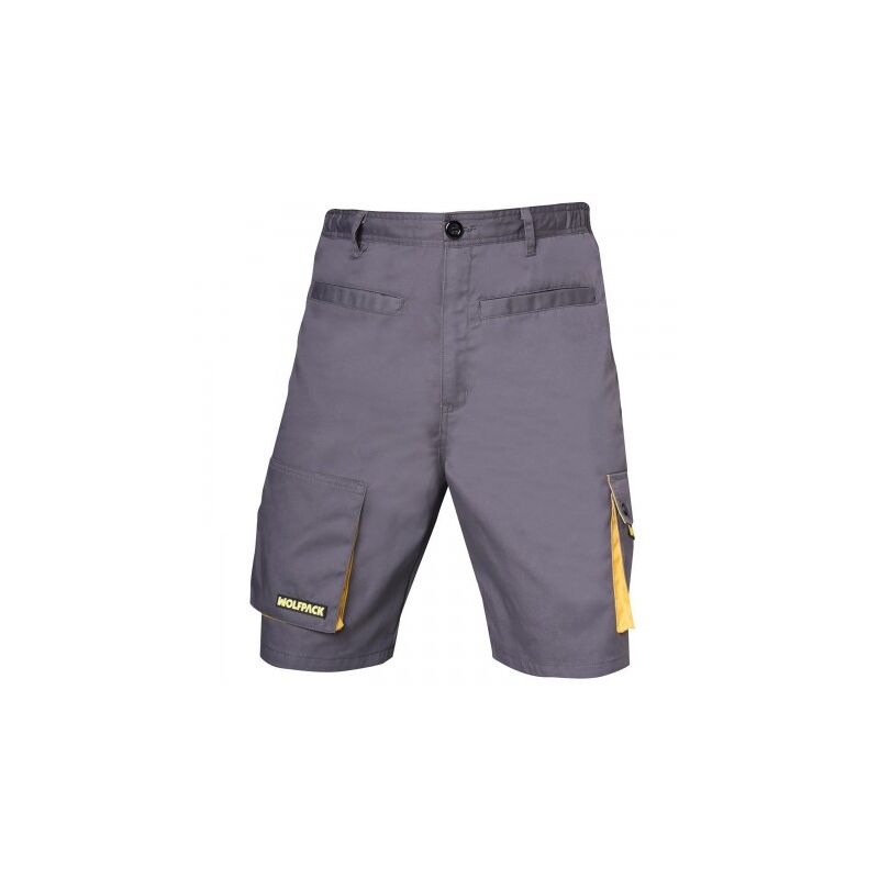 

Pantalones cortos detrabajo, multibolsillos, resistentes, gris/amarillo talla 42/44 m