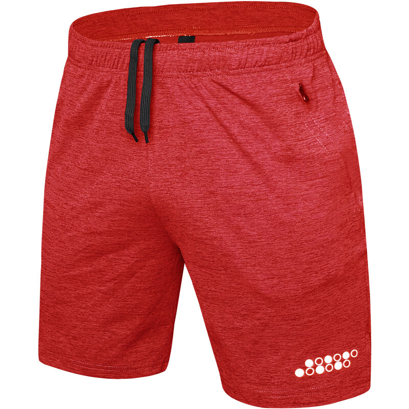 

Asupermall - Pantalones cortos para correr para hombres Pantalones cortos deportivos deportivos para gimnasio con bolsillos con cremallera,Rojo, M