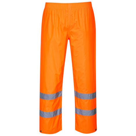 Pantalones de alta visibilidad para lluvia de poliéster y PVC con cinta reflectante H441 5XL Naranja