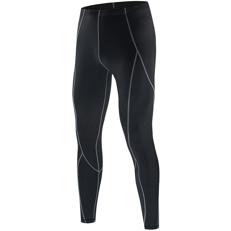 

Pantalones de hombre Deportes Baselayer Entrenamiento Mallas activas Leggings Yoga Correr Ciclismo Pantalones de fitness,Negro, L