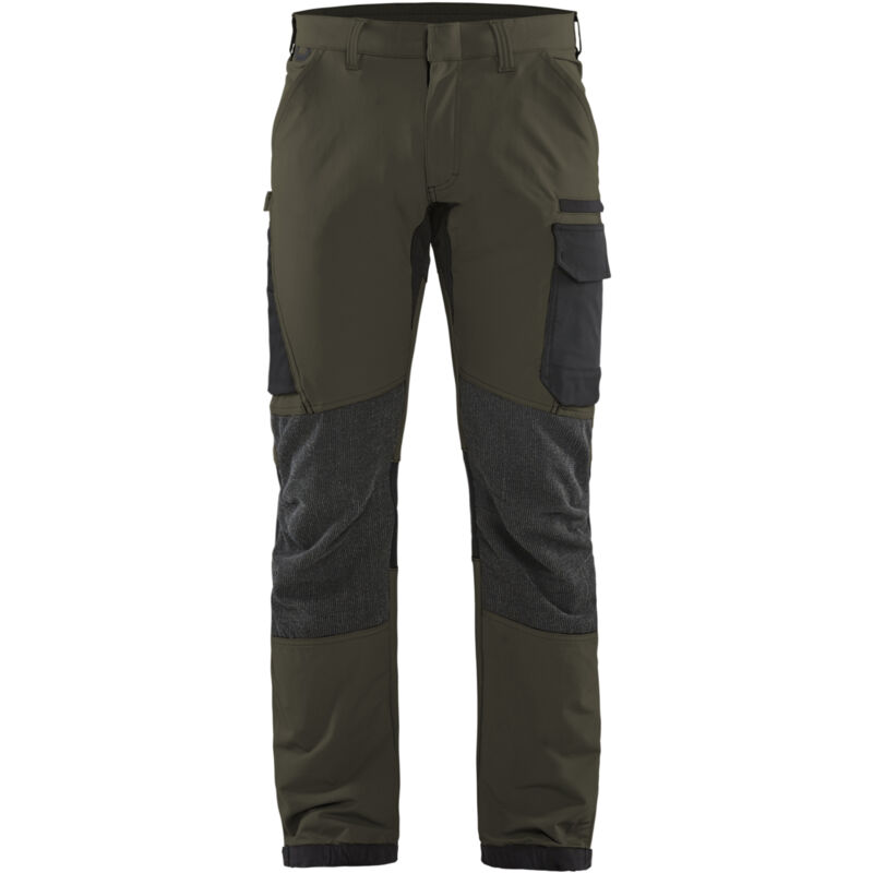 Pantalón de mantenimiento stretch 4D 1422 - Verde caqui/Negro 4XL - FR(58) - SE(C64) - Corto