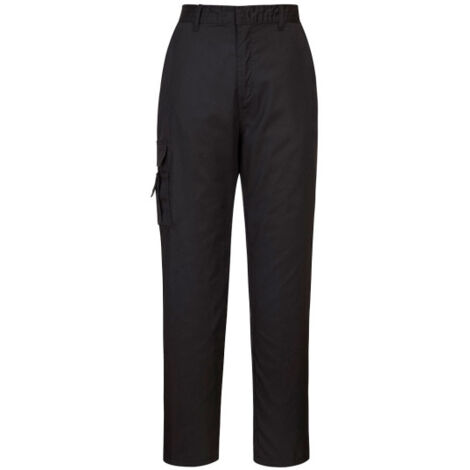 Pantalones de mujer modelo hechura Regular, cintura trasera elásticas C099 XXXL Negro