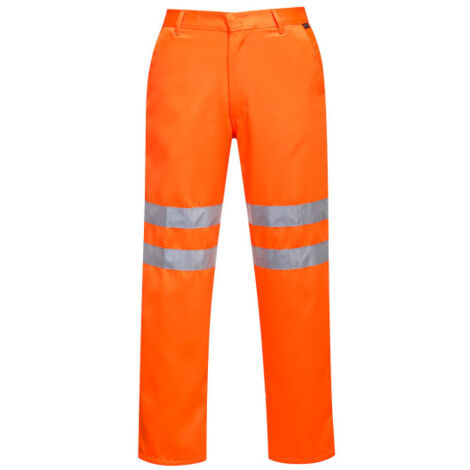 Pantalones de polialgodón AV RIS de tiro regular con cintas reflectantes media pierna RT45 5XL Naranja