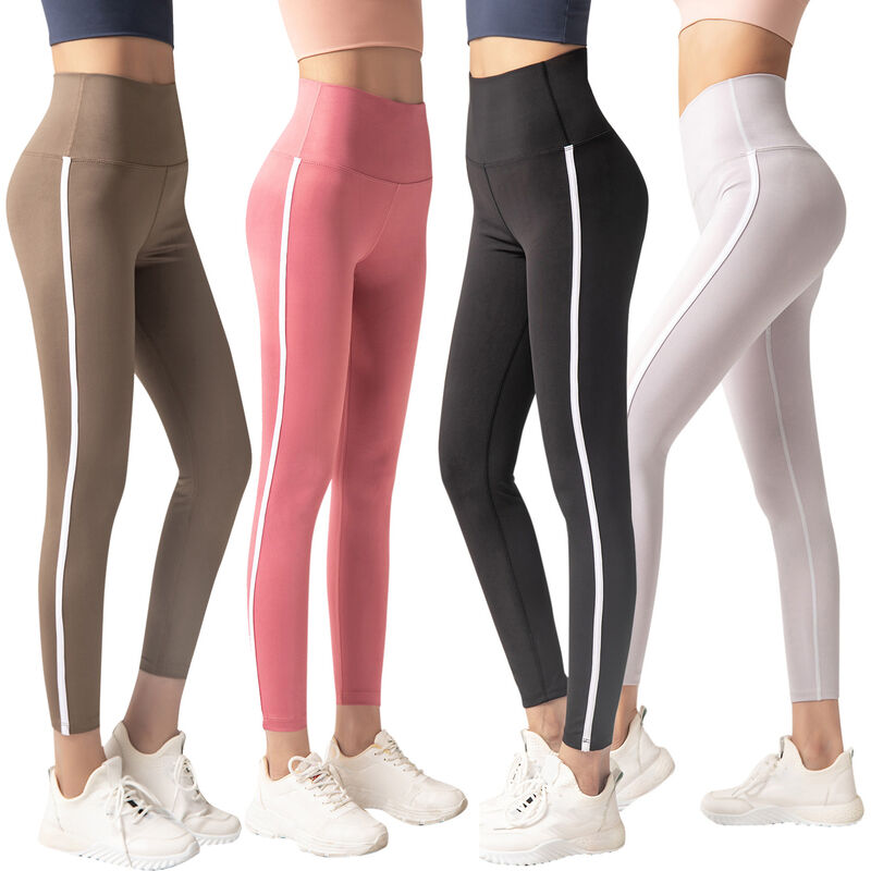 

Pantalones de yoga para mujer Pantalones deportivos de cintura alta a rayas vintage Medias Entrenamiento físico Correr Ciclismo Pantalones ajustados