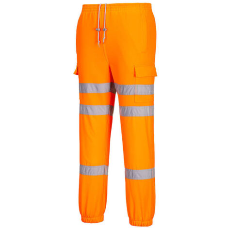 Pantalones deportivos de alta visibilidad de cintura elástica naranja flúor Three Band RT48 L Naranja