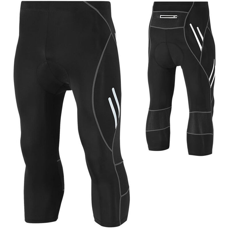 

Pantalones elasticos para hombre Leggings Medias Tejido absorbente de sudor Correr Ciclismo,Negro, XXL