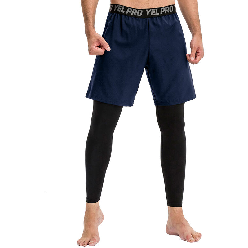 

Asupermall - Pantalones para correr 2 en 1 para hombre, bolsillos en la cintura elastica, mallas elasticas que absorben la humedad, mallas de