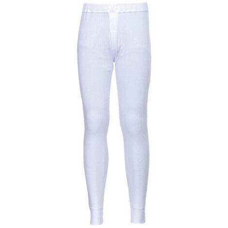 Pantalones térmicos con tobilleras y cintura elástica B121 XL Blanco