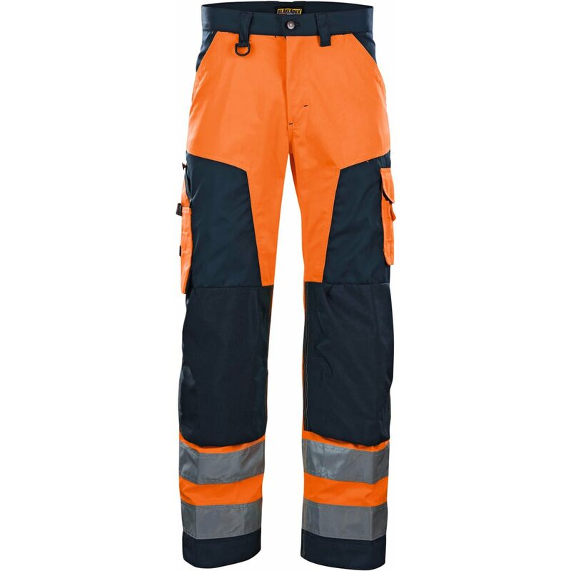 Image of BLAKLÄDER - Pantaloni ad alta visibilità arancione / blu marino