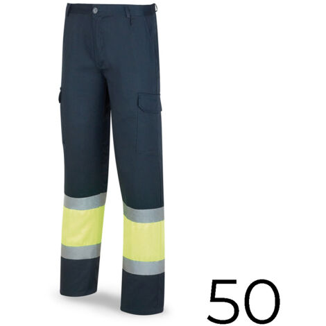 Pantaloni ad alta visibilità in poliestere/cotone bicolore blu/giallo taglia 50 388pfxyfa/50 mark
