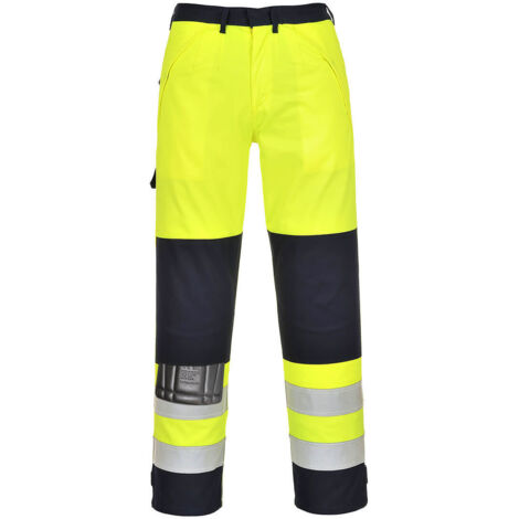 Pantaloni ad alta visibilità multi rischi Colore: Giallo/marine Taglia L - Portwest
