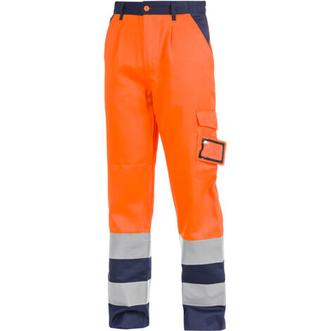PANTALONI ALTA VISIB. ARANCIO/BLU