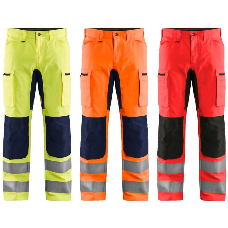 Pantalon haute visibilité stretch Blaklader 1585 - 46 (eu) - Bleu/Jaune - Bleu/Jaune