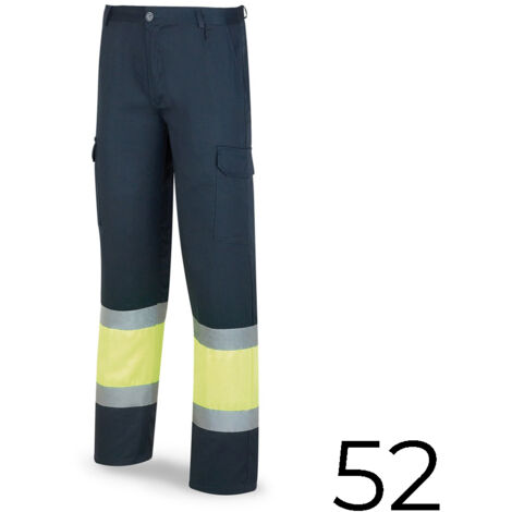 Pantaloni bicolore in poliestere/cotone ad alta visibilità blu/giallo taglia 52 388pfxyfa/52 brand