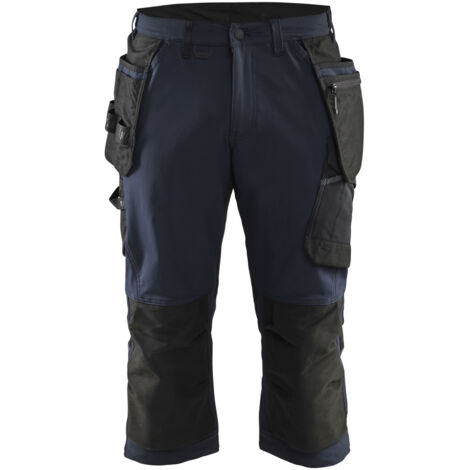Pantaloni corti da lavoro artigianali stretch 4D 1521 - Blu navy/Nero 3XL - FR(54) - SE(C60) - Standard