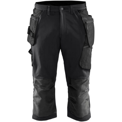 Pantaloni corti da lavoro artigianali stretch 4D 1521 - Nero/Grigio scuro XS - FR(38) - SE(C44) - Standard