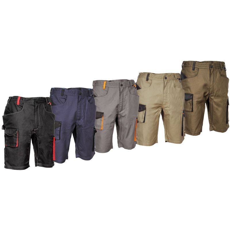 pantalon de travail multi-poches court cofra liegi - 44 (eu) - boue - boue