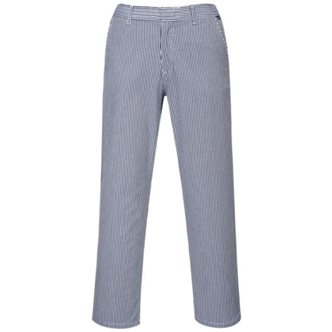 Pantaloni da cucina Portwest BARNET 100% cotone Scacchiera blu e bianca XL
