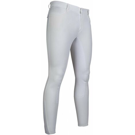 Pantaloni da equitazione uomo in similpelle modello Sportive: 44, bianco 1200