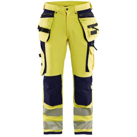 Pantaloni da lavoro ad alta visibilità artigianale stretch 4D 1997 - Giallo fluorescente/Marine S - FR(40) - SE(C46) - Norme