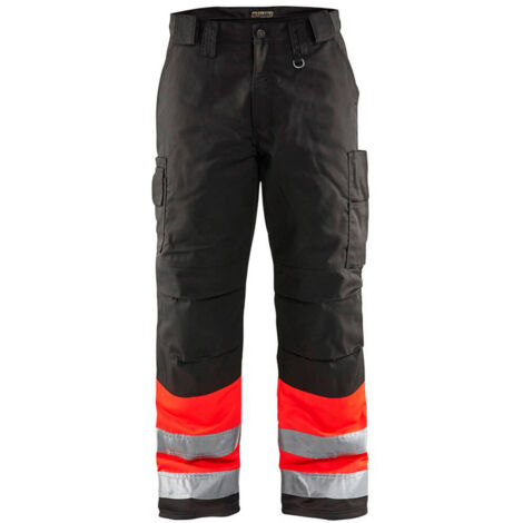 Pantaloni da lavoro ad alta visibilità inverno 1862 - Rosso fluorescente/Nero XL - FR(48) - SE(C54) - Standard