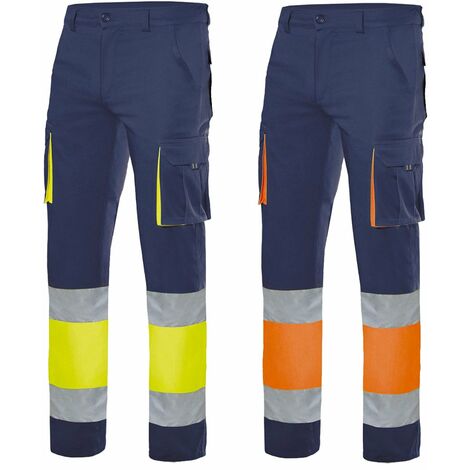 Pantaloni da lavoro ad alta visibilità Velilla 303002S - S - Blu e Arancione
