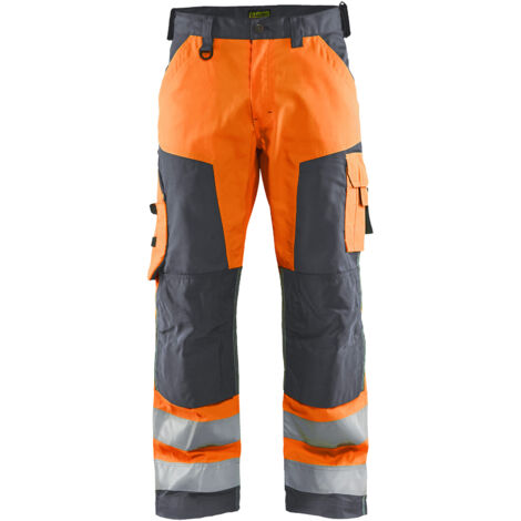 Pantaloni da lavoro alta visibilità 1566 - Arancione fluorescente/Grigio antracite M - FR(44) - SE(C50) - Norme