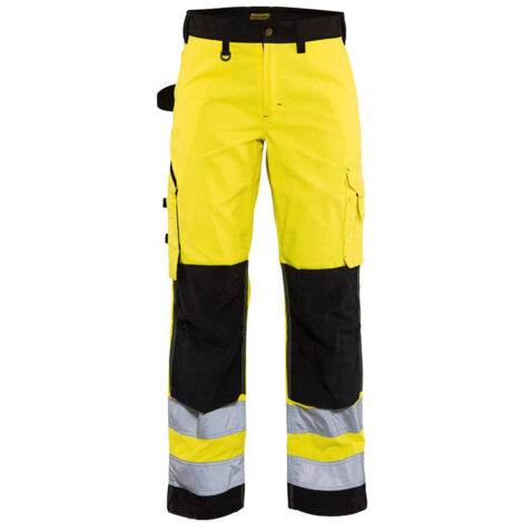 Pantaloni da lavoro alta visibilità donna 7155 - Giallo fluorescente/Nero L - FR(44) - SE(C42) - Norme