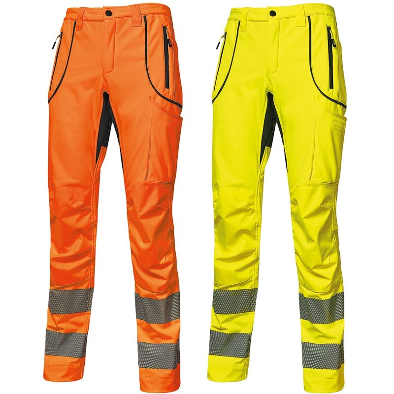 Image of U-power - Pantaloni da lavoro alta visibilità Ren in softshell - 48 - Arancione - Arancione