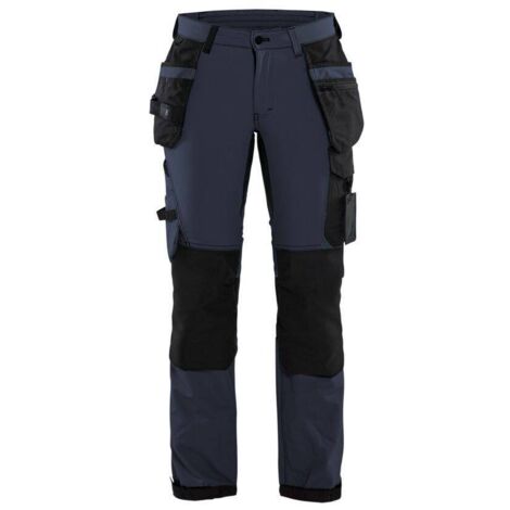 Pantaloni da lavoro artigianali stretch 4D donna 7192 - Blu scuro/Nero L - FR(44) - SE(C42) - Standard