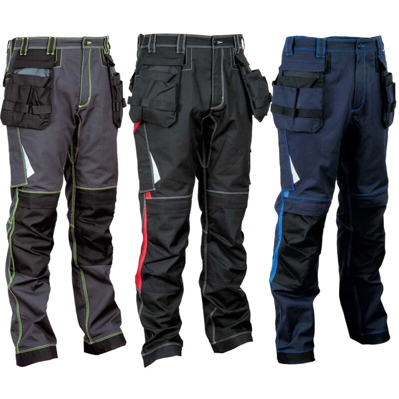 Cofra - Pantalon de travail multipoches leiria - Bleu marine/Azur s - fr (38) - eu (44)