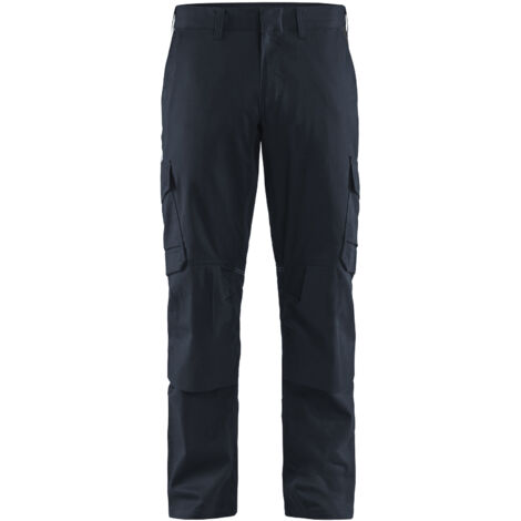 Pantaloni da lavoro con tasche con ginocchiere elastiche 2D 1448 - Blu navy/Nero 6XL - FR(64) - SE(C70) - Corti